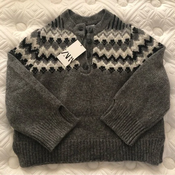 ❌SOLD!!!❌ BNWT Zara alpaca blend clunky knit wool sweater - Picture 3 of 6